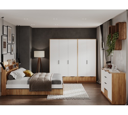 Шкаф 3 дв Ивис, дуб крафт золотой/белый