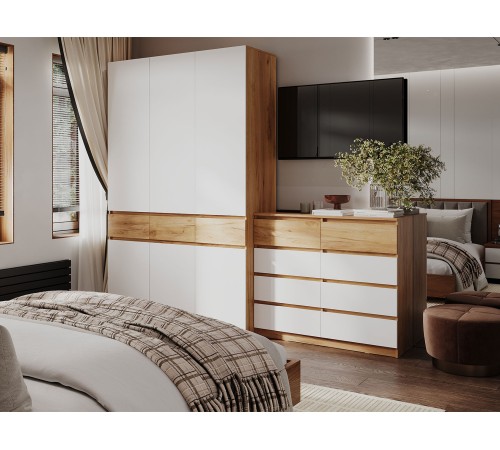 Набор мебели Бостон Лайт 2, дуб крафт золотой/белый