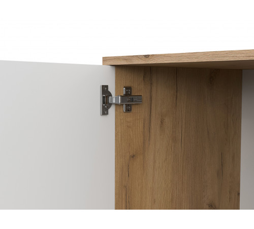 Шкаф 1 дв Кайло, дуб золотой/белый матовый