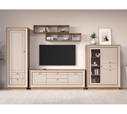 Шкаф 1 дв 2 ящ Прато, вяз швейцарский светлый/газания матовая