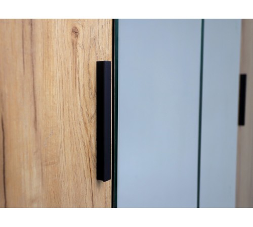 Шкаф 4 дв Лофт-4, дуб крафт золотой/черный