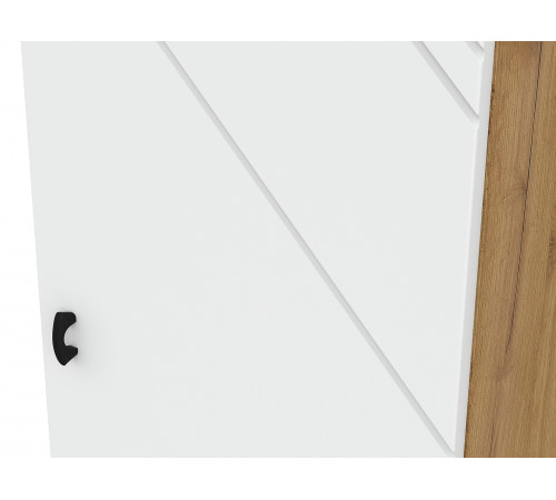 Шкаф 1 дв Кайло, дуб золотой/белый матовый