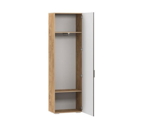 Шкаф для одежды с зеркалом 1 дв. Ливорно 013.16, софт графит/дуб бунратти