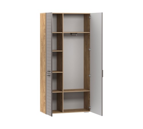 Шкаф для одежды с зеркалом 3-х дв. Ливорно 013.36, софт графит/дуб бунратти