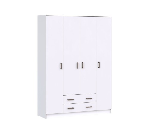 Шкаф Эко Квадро 4 дв без зеркала, белый гладкий