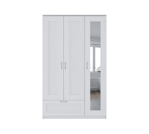 Шкаф 3 дв Сириус 117,1x190x50,2 с 1 ящ, белый Шкаф 3 дв Сириус 117,1x190x50,2 с 1 ящ, белый