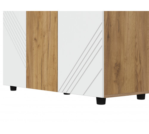 Шкаф 3 дв Кайло, дуб золотой/белый матовый