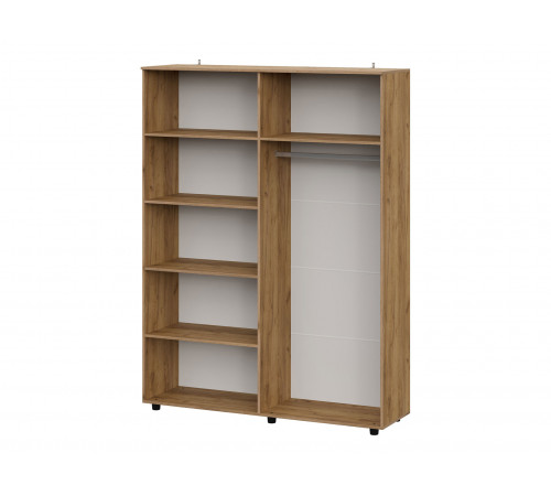 Шкаф 4 дв Кайло, дуб золотой/белый матовый