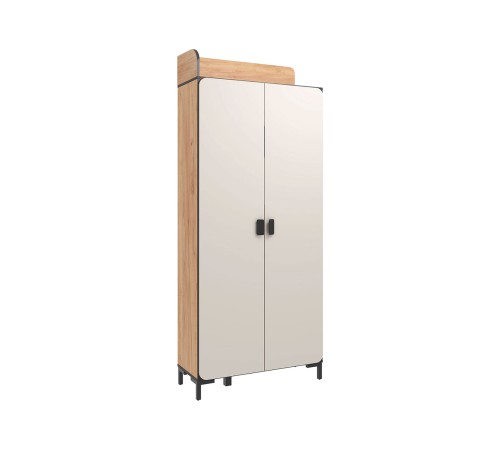 Шкаф 2 дв Жаклин 547.04, дуб крафт золотой/кашемир серый