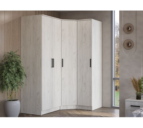 Набор распашных шкафов Фиеста 5 с доп.полками, дуб крафт белый