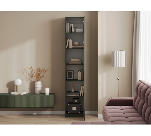 Шкаф 1 дв Амели без фрезеровки, оливковый базальт