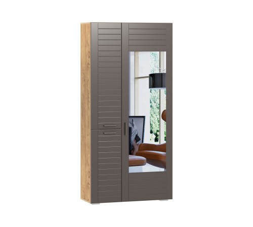 Шкаф для одежды с зеркалом 3-х дв. Ливорно 013.36, софт графит/дуб бунратти