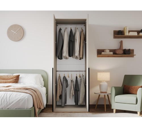 Шкаф 2 дв Сиена Нью ШК-21 2 штанги, кашемир