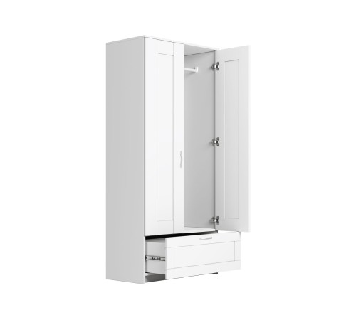 Шкаф 2 дв Сириус 78,2x190x50,2 с 1 ящ, белый Шкаф 2 дв Сириус 78,2x190x50,2 с 1 ящ, белый