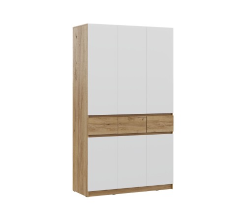 Шкаф 7 дв Бостон Лайт, дуб крафт золотой/белый гладкий