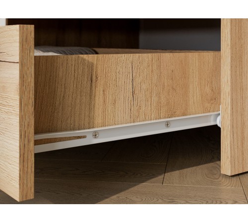 Шкаф 2 дв Абрау с ящиками, дуб золотой/белый