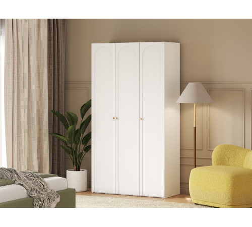 Шкаф 3 дв Ванесса, белый/золото