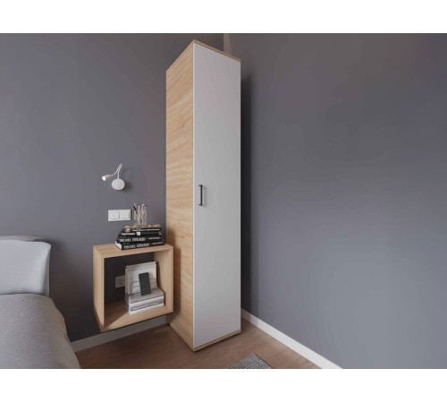 Шкаф 1 дв Ривер 555, дуб сонома/белый