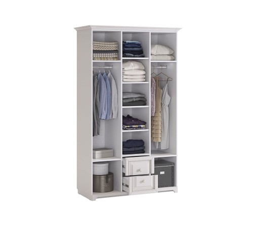 Шкаф 3-х створчатый с зеркалом Белла, белый