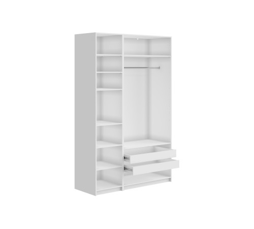 Шкаф 3 дв Осло с полками, штангой и двумя ящиками, белый
