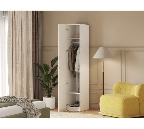 Шкаф 1 дв Ванесса, белый/золото