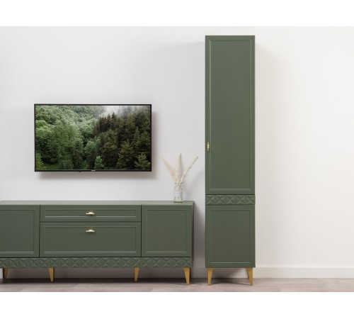 Шкаф 1 дв Марион 16.333.01, дымчатый зеленый/олива шагрень