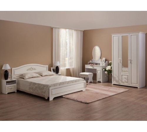 Шкаф 3-х створчатый с зеркалом Белла, белый