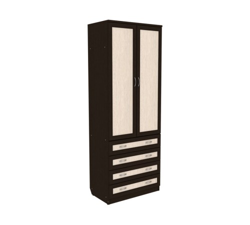 Шкаф 2 дв Мерлен 103 со штангой и ящиками, венге/дуб атланта