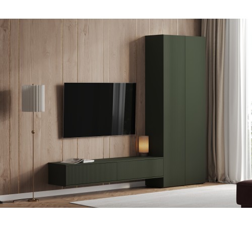 Шкаф 1 дв Амели, оливковый базальт