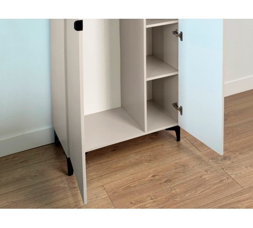 Шкаф 2 дв Рич, кашемир/фрапучино матовый/черный