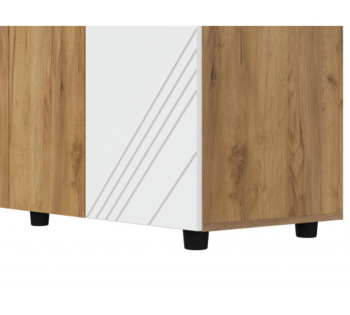 Шкаф 4 дв Кайло, дуб золотой/белый матовый