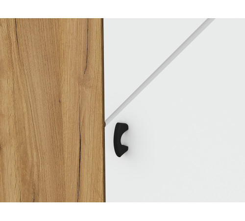 Шкаф 4 дв Кайло, дуб золотой/белый матовый