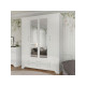 Шкаф 4 дв Азалия с зеркалом, белый