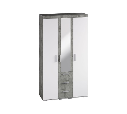 Шкаф 3 дв Инстайл, метрополитан грей/белый