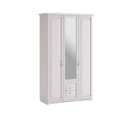 Шкаф 3-х створчатый с зеркалом Белла, белый