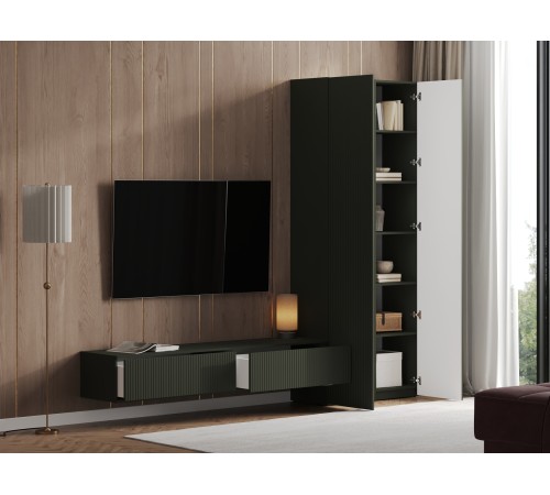 Шкаф 1 дв Амели без фрезеровки, оливковый базальт