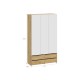 Шкаф 3 дв Абрау с ящиками, дуб золотой/белый
