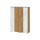 Шкаф 4 дв Кайло, дуб золотой/белый матовый