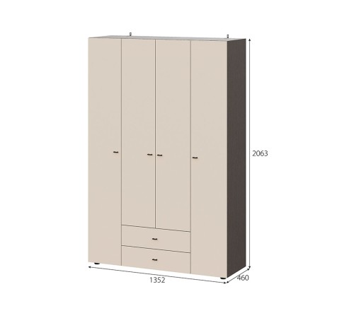 Шкаф 4 дв Гиза, дуб венге/меланж