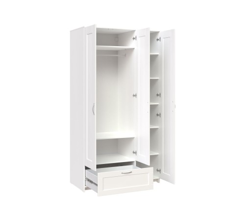 Шкаф 3 дв Сириус 117,1x219,6x58,5, с 1 ящ, с 1 зеркалом, белый Шкаф 3 дв Сириус 117,1x219,6x58,5, с 1 ящ, с 1 зеркалом, белый