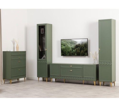 Шкаф 1 дв Марион 16.333.01, дымчатый зеленый/олива шагрень