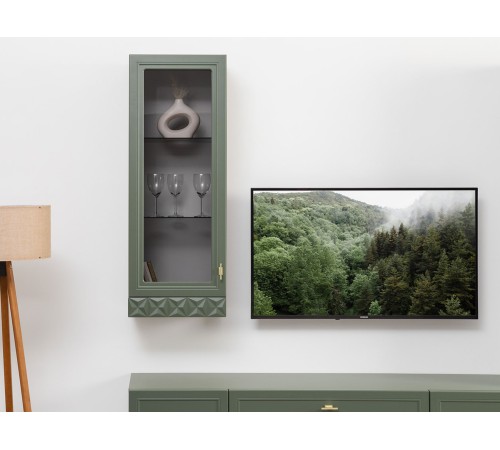 Шкаф навесной Марион 16.334, дымчатый зеленый/олива шагрень