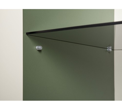 Шкаф-витрина 1 дв Марион 16.397.01, дымчатый зеленый/олива шагрень