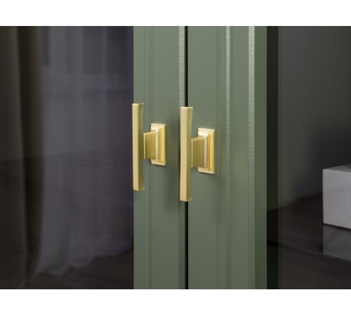 Шкаф-витрина 2 дв Марион 16.397.02, дымчатый зеленый/олива шагрень