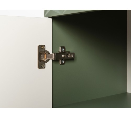 Шкаф-витрина 1 дв Марион 16.397.01, дымчатый зеленый/олива шагрень