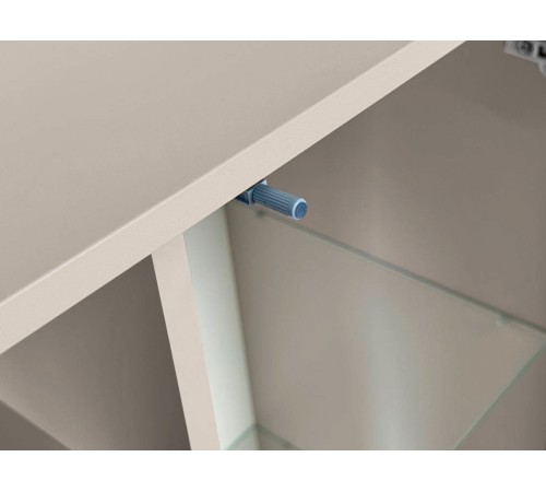 Комод Рич со стеклом, кашемир/фрапучино матовый/черный