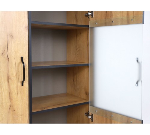 *101434 Шкаф-витрина Виртон-21, дуб крафт золотой