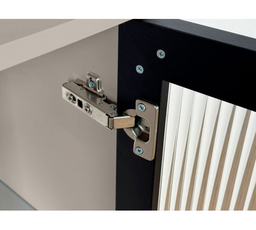 Комод Рич со стеклом, кашемир/фрапучино матовый/черный