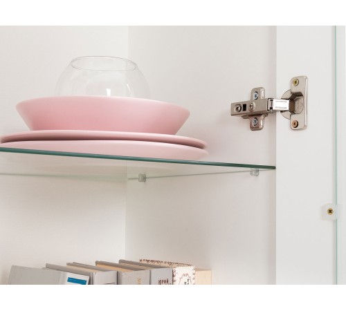 Шкаф-витрина 1 дв Валенсия 13.218, белый