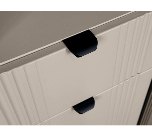 Комод Рич со стеклом, кашемир/фрапучино матовый/черный